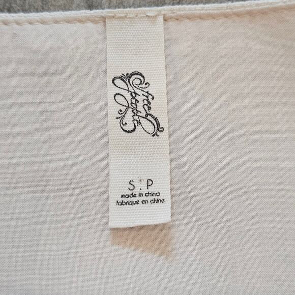 Free People Wanderer Mini Dress Womens Size S Ivory Combo Bell Sleeve Cut Out - Picture 14 of 16